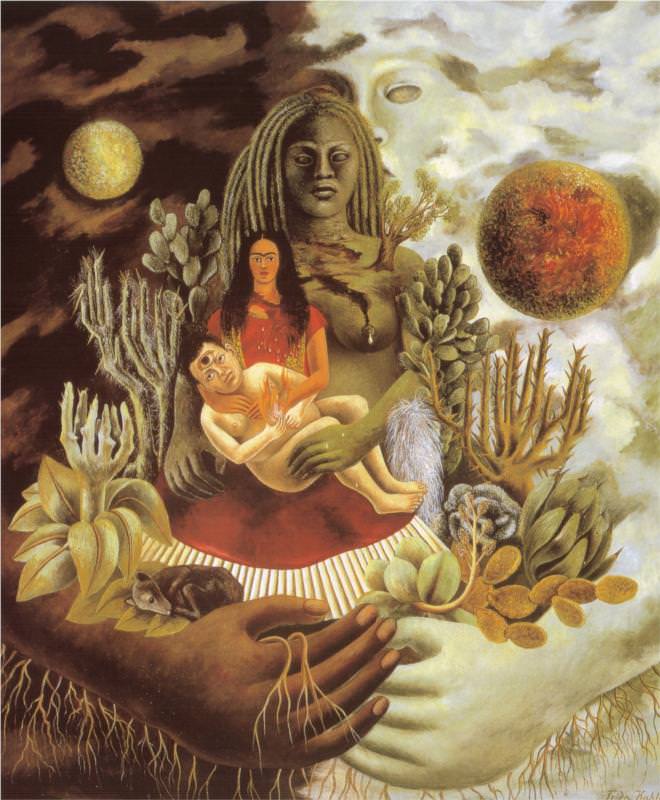 Frida Kahlo, The love embrace of the universe The Earth Mexico Myself Diego and Senor Xolotl